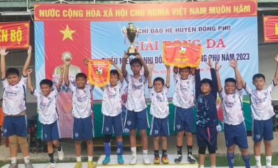 Tân Phú và Tân Tiến vô địch giải bóng đá thiếu niên, nhi đồng huyện Đồng Phú năm 2023