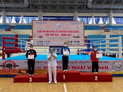 VĐV Nguyễn Thị Hồng Liên đạt Huy chương vàng tại Giải Vô địch Võ cổ truyền toàn quốc lần thứ XXX năm 2021