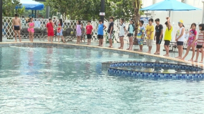 Chơn Thành, 120 trẻ em được học bơi và phòng chống đuối nước