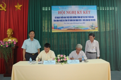Hội nghị ký kết Kế hoạch phối giữa Thư viện tỉnh Bình Phước và Thư viện tỉnh Tây Ninh giai đoạn 2023-2025 lĩnh vực thư viện